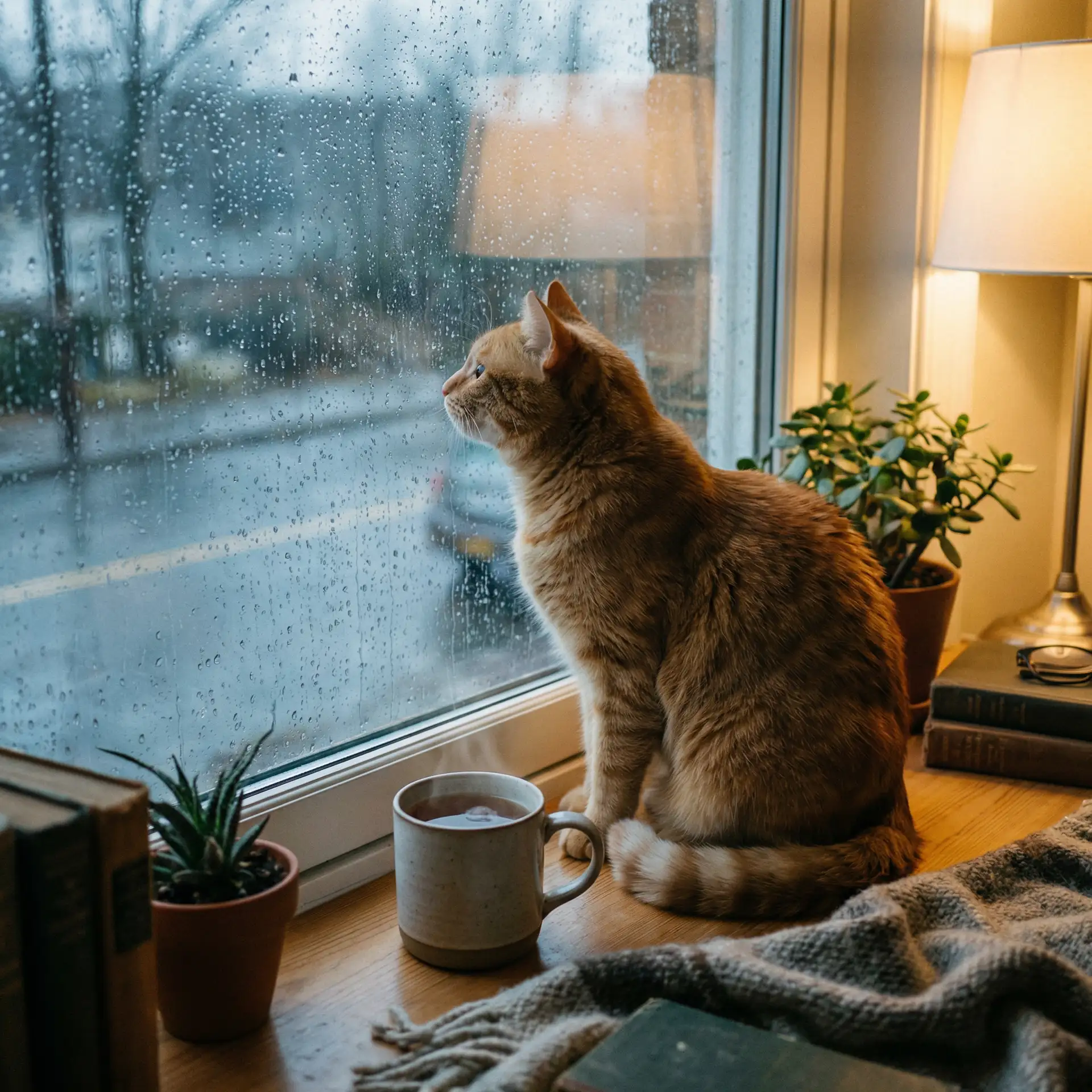 猫咪望着窗外的雨 - 奇领6080 奇领yy6080影院 奇领yy6